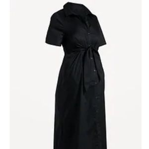 Old Navy Maternity Small Front Tie Black Dress